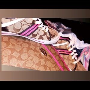 Women’s Coach Crossbody purse, and matching shoes.